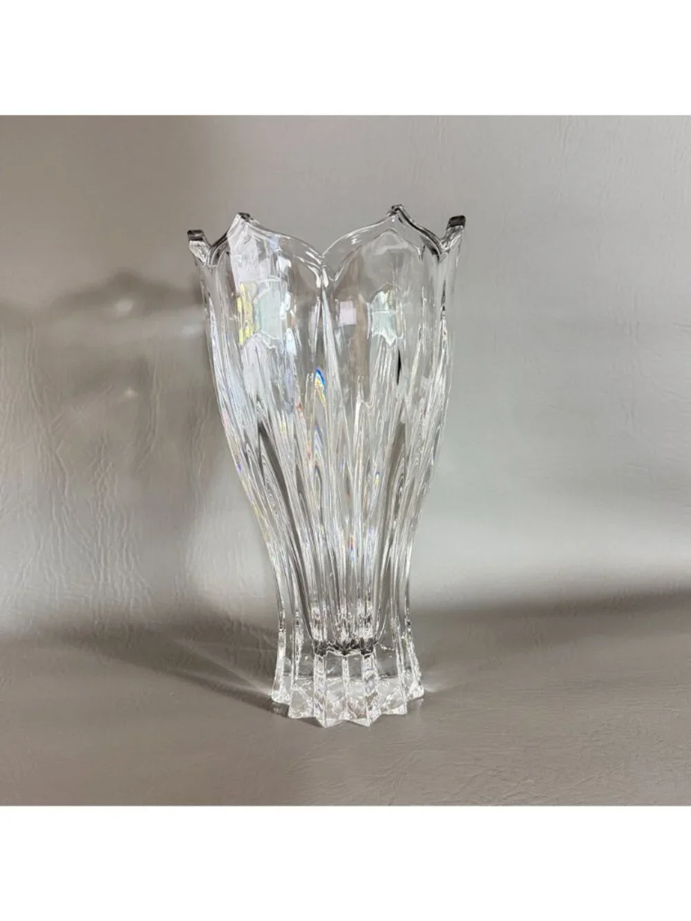 Vintage Gorham Lead Crystal Tulip Vase King Edward Fluted Scalloped 9.5